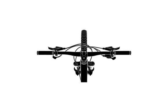 Black Bicycle Handlebars: Close-Up Vector Art