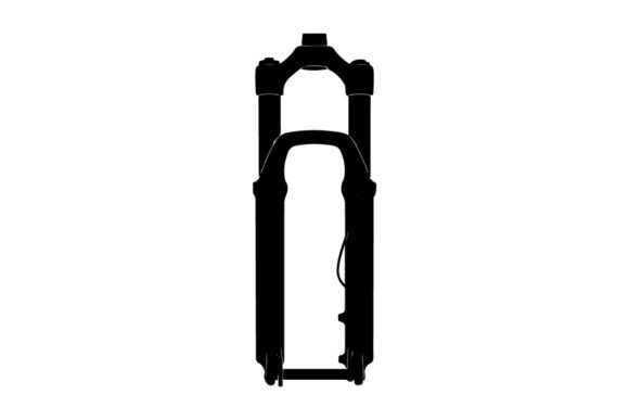 Black Mountain Bike Fork Isolated on White: A Premium Vector Asset for Modern Design