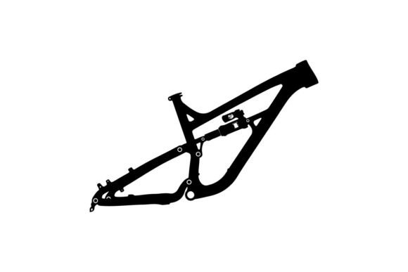 Black Mountain Bike Frame Isolated on White: A Versatile Design Asset