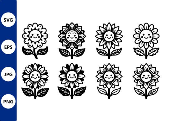 Bringing Joy to Design: The Versatility of Smiling Sunflower Line Art