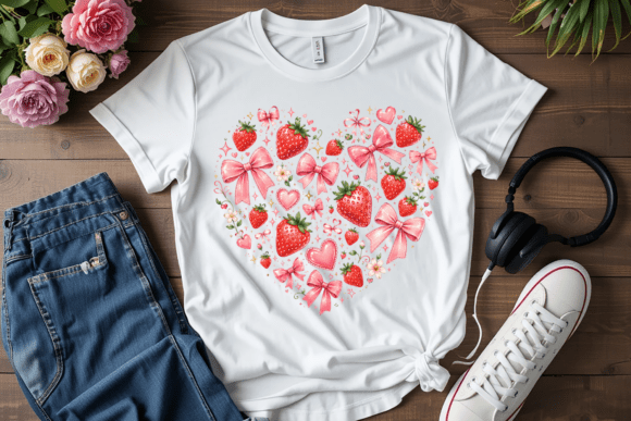 Coquette Strawberry PNG Clipart: Adding Sweet Feminine Charm to Your Creative Projects