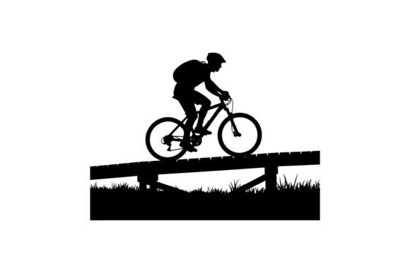 Cyclist Jump Silhouette Vector
