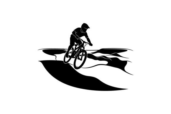 Cyclist Mountain Biking on Snowy Trail I