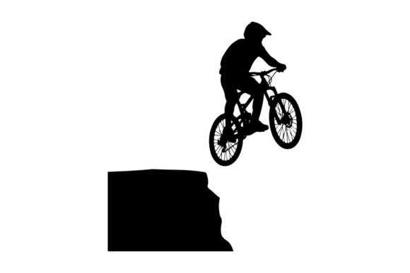 Cyclist Performing Extreme Mountain Bike Vector