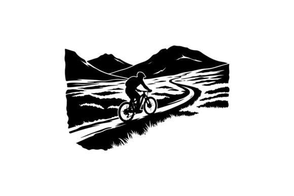 Cyclist Riding Along Scenic Mountain Road: A Visual and Creative Asset Analysis