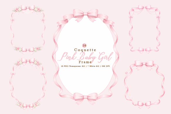 Designing with Coquette Nursery Baby Girl Frame Clipart: A Guide to Soft, Elegant Aesthetics