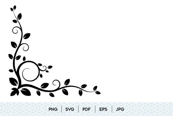 Elegant Floral Corner Border SVG Frame