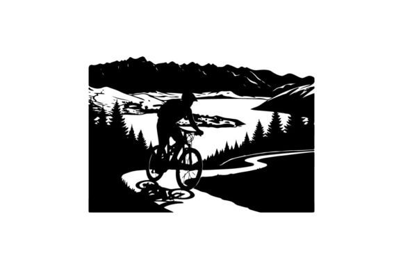 Elevating Visual Storytelling with Premium Cyclist Silhouette Clip Art