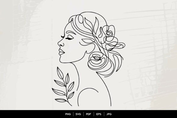 Evaluating the Practical Value of Floral Woman Portrait Line Art for Modern Design