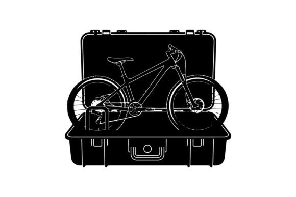 Folded Bicycle Packed Inside Open Black: A Versatile Vector for Modern Design