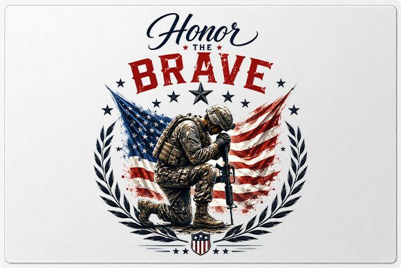 Honoring Service Through Design: The Power of the Patriotic Soldier Honor the Brave PNG