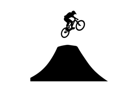 Mastering Visual Impact with the Cyclist Jumping over Mountain Silhouette