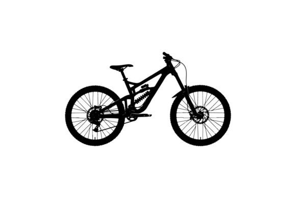 Modern Black Dirt Bike Standing on White: Elevating Design with Premium Vector Silhouettes