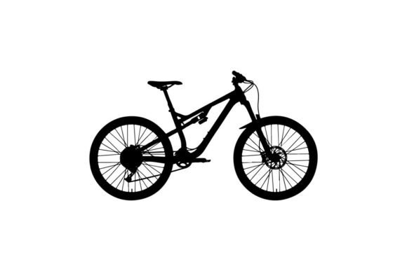 Mountain Bike Silhouette on White