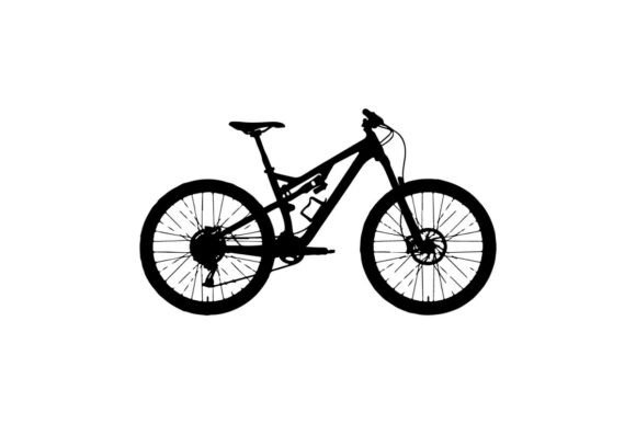 Mountain Bike Standing on White Background