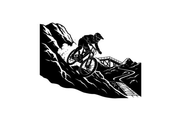 Mountain Biker Extreme Jump Silhouette