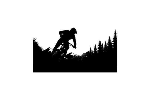 Mountain Biker Jumping at Sunset over Fo: A Design Asset Evaluation