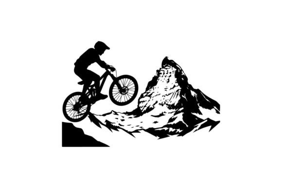 Mountain Biker Jumping Rocky Terrain