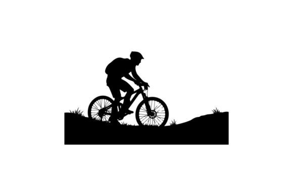 Mountain Biker Off-Road Vector Art