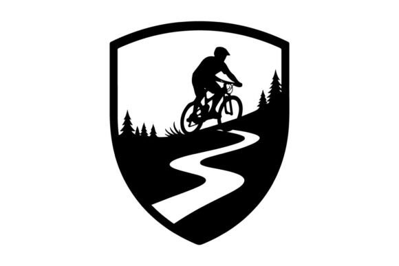 Mountain Biker on Winding Forest Path