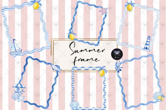 Summer Frame Clipart Watercolor: Elevating Digital Design with Hand-Painted Charm