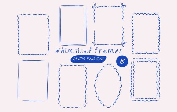 Whimsical Frames Clipart Set: Elevate Your Designs with Hand-Drawn Charm